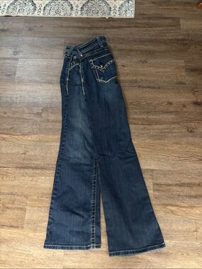 Ariat Dark Navy Flare Jeans with Studded Pockets